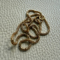 Vintage Slinky 14k Gold Basket Link in the Round - Signed Necklace - 23 inch length