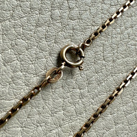 14k Gold Danish Vintage Skinny Biker Link Chain Necklace, Signed - 20 inch length