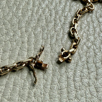 Vintage Chunky Biker Link Necklace in 14k Gold - Signed BNH - 17.8 Inch length