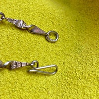 Scandinavian vintage twisted link choker necklace in silver - 16.1 inch length
