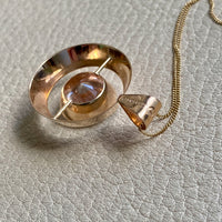 1964 Vintage Finnish Large Faceted Spinel Pendant Necklace by Pekka Ilmari Aulin in 14k Gold - 15.75 inch length