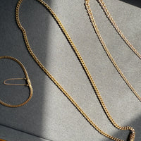 18k Gold Chubby Round Curb Link Chain Necklace - Swedish Vintage - 20 inch length