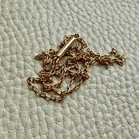 Antique Cable Link Necklace with Barrel Clasp - Solid 18k gold - 18.3 inch length