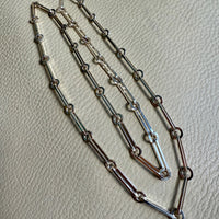 SPECIAL 1975 Sterling Silver Alternating Long and Round Link Chain Necklace - 31 inch length