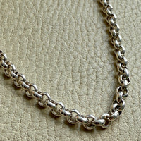 Chubby Vintage Silver British Rolo Link Necklace- 18 inch length