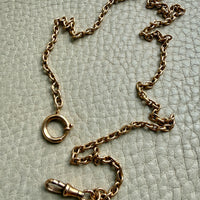 Antique Swedish 18k Gold Oval Link Watch Chain Necklace – 17.25 Inch Length