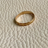 Scandinavian 18k gold ring with surface patterning- size 9
