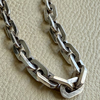UNIQUE Chunky Sterling Silver Taxco Graduated Link Necklace - 22.9 inch length