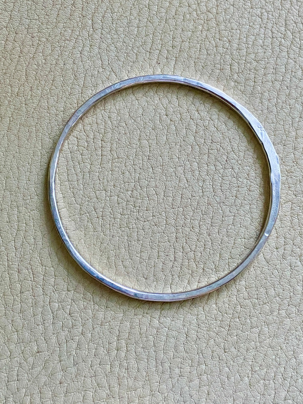 Hand Hammered Vintage Silver Bangle - Interior circumference 8.25 inches