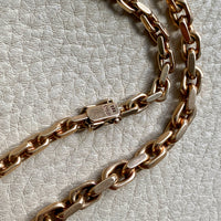 WHOA 45g Midcentury era biker link necklace! - solid 14k gold links- 16.5 inch length