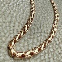 1960 Swedish Vintage Tulip Link Necklace in Rosy 18k gold - 16.3 inch length