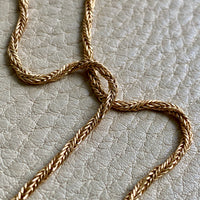 18k Gold Vintage Foxtail(!) Spiral Link chain necklace - 18.5 inch length