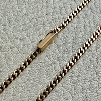 Victorian era 18k gold skinny pressed curb bracelet - 7.3 inch length