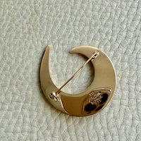 Vintage Danish Bent Gabrielsen for Hans Hansen Modernist Brooch 14k Gold - Curl