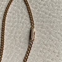 Vintage 18k gold skinny curb bracelet - 8 inch length