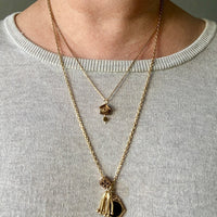 14k Gold Victorian era Linked Pair of Chain Tassels charm or pendant