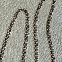 Vintage Silver Swedish Rolo Link Necklace- 32.25 inch length