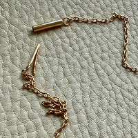Antique Cable Link Necklace with Barrel Clasp - Solid 18k gold - 18.3 inch length