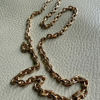 GOLD CHONK! 63g, 5mm width, Vintage Biker Link Necklace - Solid 14k gold- 23.7 inch length