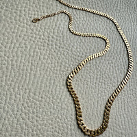 1923-1965 Swedish 18k gold pressed curb link necklace, graduated width - 17.3 inch length