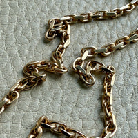 RARE Midcentury Era 14k gold Graduated Biker Link Necklace Signed Edvin Einar & C Larsen - 17.8 inch length