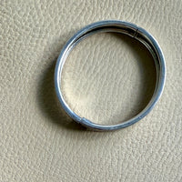 Swedish Vintage Textured Hinged Bangle in Silver- 7 inch interior circumference