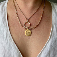 18k Gold Chubby Round Curb Link Chain Necklace - Swedish Vintage - 20 inch length