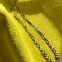 British Antique Sterling Silver Watch Chain with T-bar - choker necklace length - 15 inch overall length