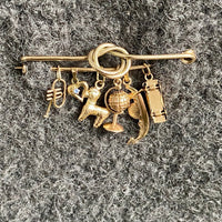 Vintage 18k Gold Knot Safety Pin Brooch or Chain Extender