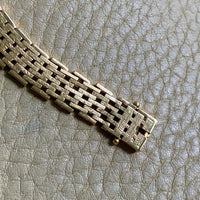 14k gold Danish brick link bracelet - textured and reversible - 7.75 inch length