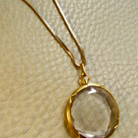 French Antique Glass Locket 18k Gold Bezel – 1.7 inch