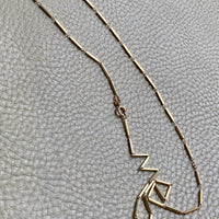 Geometric gold bar link necklace - 18k gold - 21 inch length