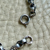 Silver Rolo Link Necklace Graduated Width - 16.8 inch length
