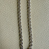 Chubby Vintage Silver British Rolo Link Necklace- 18 inch length