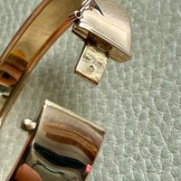 SUBLIME Midcentury Era Smooth Wide 18k gold Hinged Bangle - 7.25 inch interior circumference