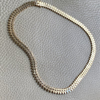 1971 Winged Brick Link Flat Lay Collar Necklace in 14k Gold - Finnish Vintage - 18 inch length