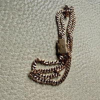 Midcentury era 18k gold Curb Link - Double strand bracelet - 7.6 inch length