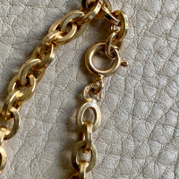 Vintage Italian UnoAErre Biker Link Chain Bracelet in 18k Gold - 7 inch length