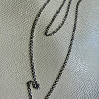 Vintage Silver Swedish Rolo Link Necklace- 32.25 inch length