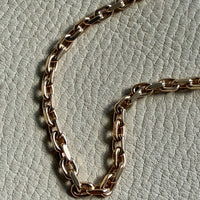 Vintage Danish Chunky Biker Link Necklace in 14k Gold - Signed BNH - 18.3 Inch length