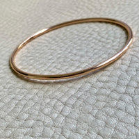 1955 Swedish Vintage 18k Gold Round Circular Solid Bangle - 7.9 inch interior circumference
