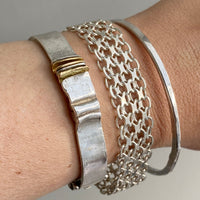 1969 Vintage Sterling Silver x link bracelet - 7.5 inch length