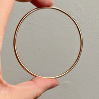 1955 Swedish Vintage 18k Gold Round Circular Solid Bangle - 7.9 inch interior circumference