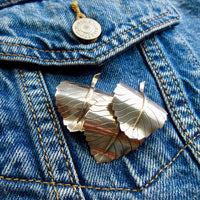 1948 Vintage Stigbert Three-Leaf Brooch in Sterling Silver – 2 inch