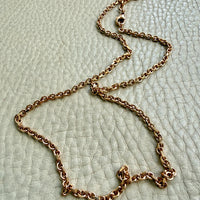 Vintage Italian 3mm Solid Biker Link Chain Necklace 18k Gold – 19.75 Inch Length