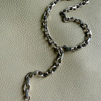 CHUNKY Vintage Sterling Silver Biker Chain Necklace - 21.3 inch length