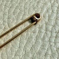 1936 Swedish Vintage 18k gold safety pin brooch or chain extender - 1.8 inch length