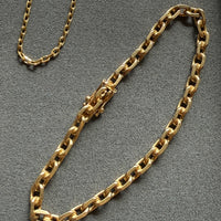 1962 Swedish Vintage 18k Gold Biker Link Bracelet 4.8mm width - 7.5 inch length