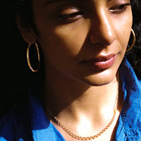 17.7 inch length - Vintage Swedish Double-link necklace - Solid 18k gold