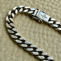 Vintage Italian Sterling Silver Curb Link Chain Necklace by Balestra – 20.25 Inch Length